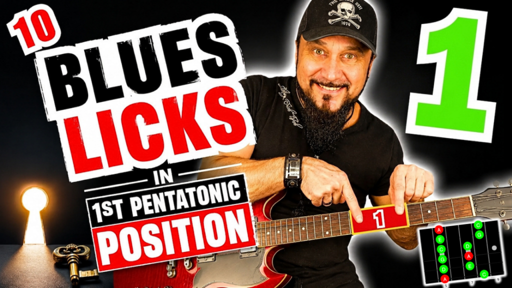 gitarre blues licks pentatonik position 1 bb king es335